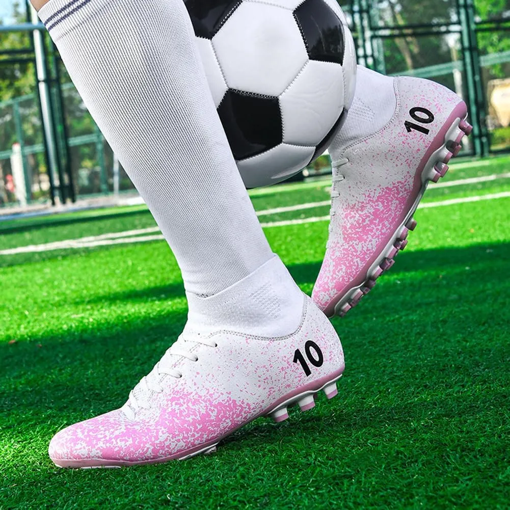 Men's High-Top Cleats Soccer for Football Training - Lightweight Turf Shoes for School - Futsal Shoes for Soccer Game