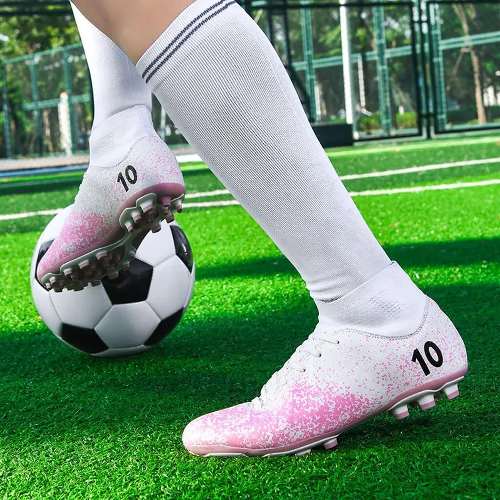 Men's High-Top Cleats Soccer for Football Training - Lightweight Turf Shoes for School - Futsal Shoes for Soccer Game