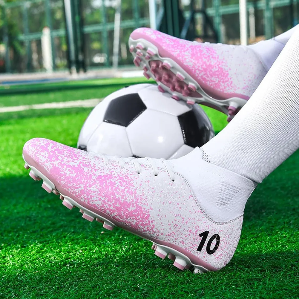 Men's High-Top Cleats Soccer for Football Training - Lightweight Turf Shoes for School - Futsal Shoes for Soccer Game