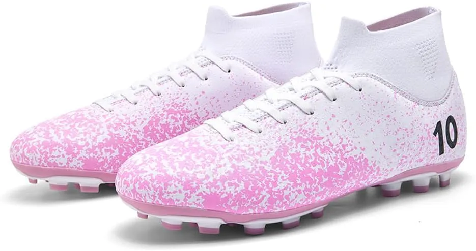 Men's High-Top Cleats Soccer for Football Training - Lightweight Turf Shoes for School - Futsal Shoes for Soccer Game