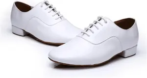 Men's Latin Dance Shoes Men Dance Shoes Latin Ballroom Dance Shoes Low Heel Modern Indoor Men Tango Waltz Salsa Danicng Shoes(White,38)