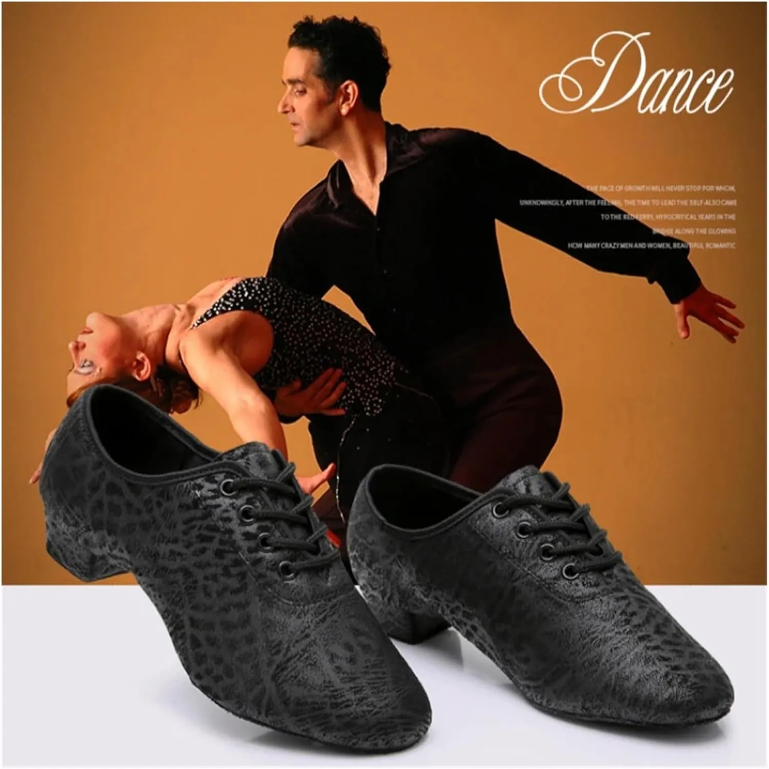 Men's Latin Dance Shoes Men's Microfiber Latin Dance Shoes Bottom Dancing Shoes Black 3CM Tango Samba Men's Teachers' Shoes