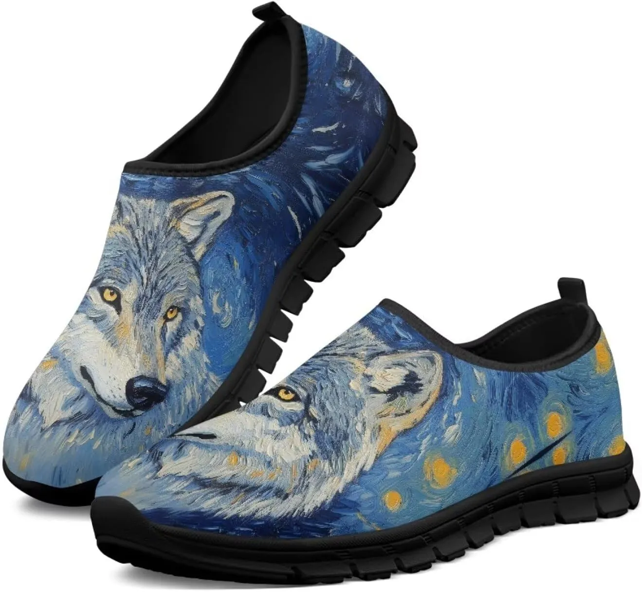 Men's Slip On Low Cut Sports Sneakers Van Gogh Casual Shoes Non-Slip Comfortable Outdoor Workout Footwear US5-14