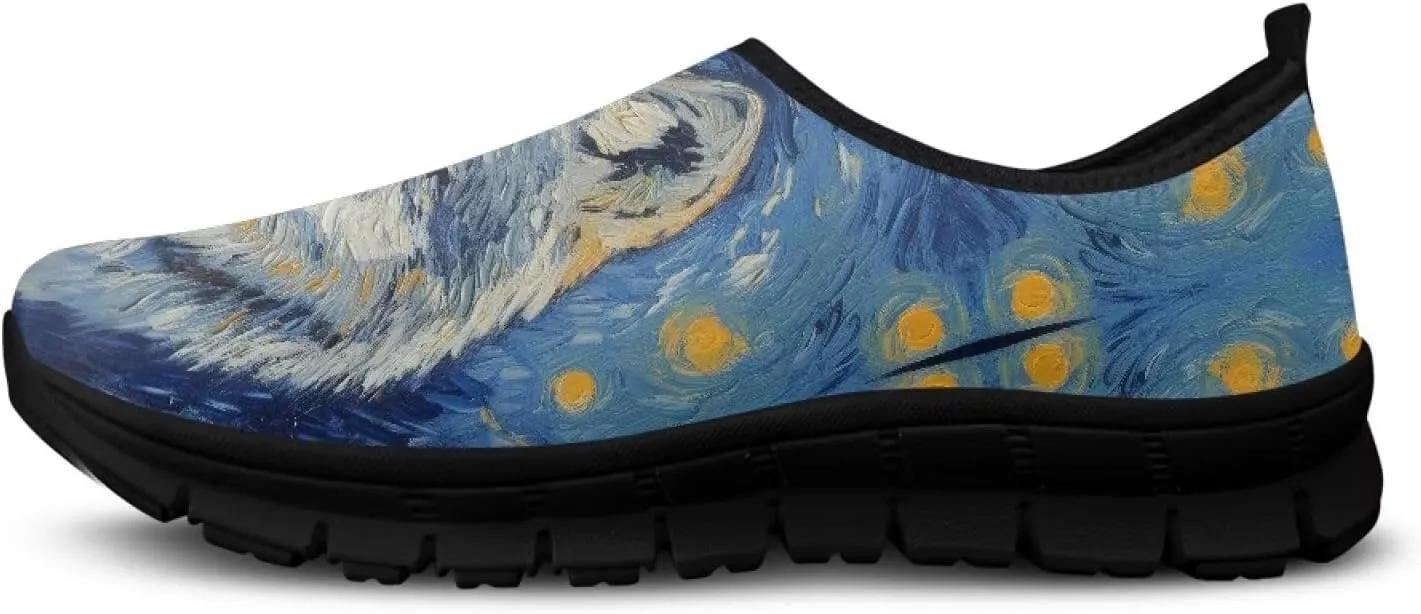 Men's Slip On Low Cut Sports Sneakers Van Gogh Casual Shoes Non-Slip Comfortable Outdoor Workout Footwear US5-14