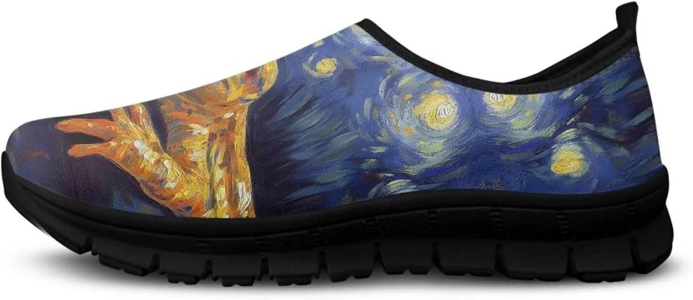 Men's Slip On Low Cut Sports Sneakers Van Gogh Casual Shoes Non-Slip Comfortable Outdoor Workout Footwear US5-14