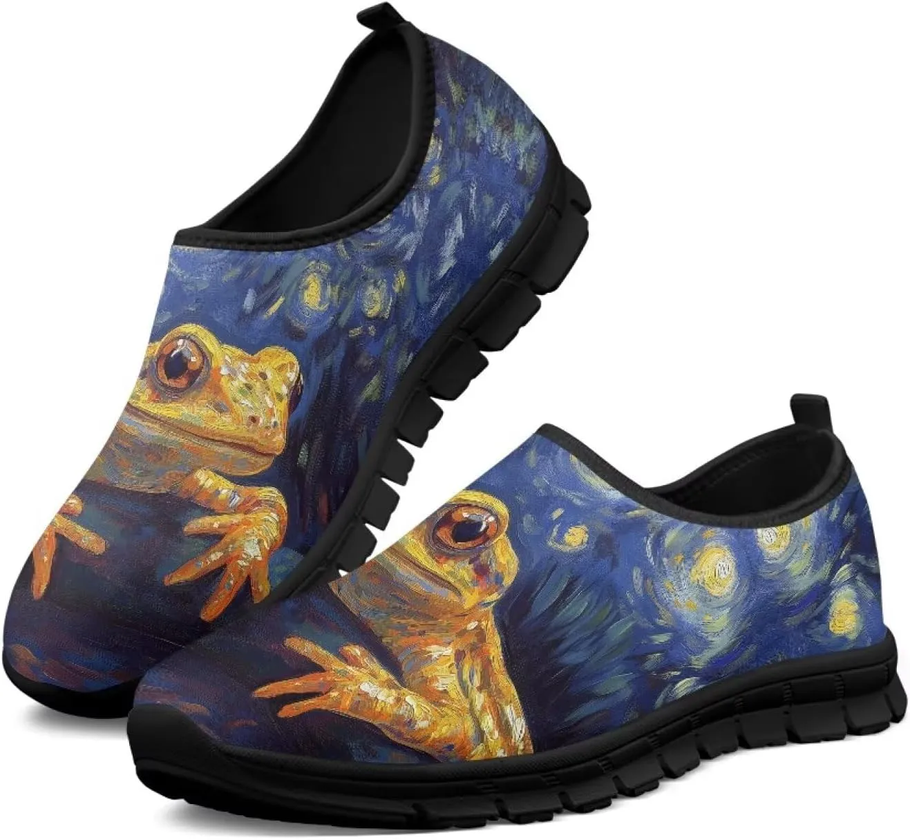Men's Slip On Low Cut Sports Sneakers Van Gogh Casual Shoes Non-Slip Comfortable Outdoor Workout Footwear US5-14