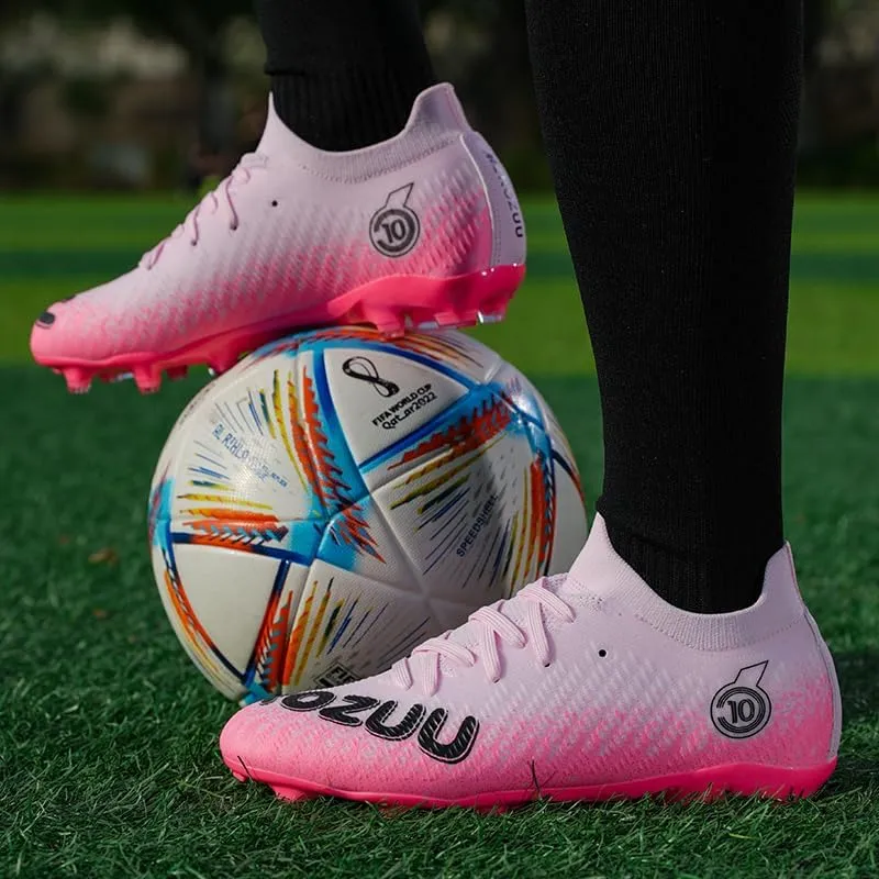 Men's Soccer Cleats Outdoor Indoor AG/FG/TF Professional Football Shoes Low-Top Non-Slip Lightweight Breathable Youth Boys Athletic Training Sneakers
