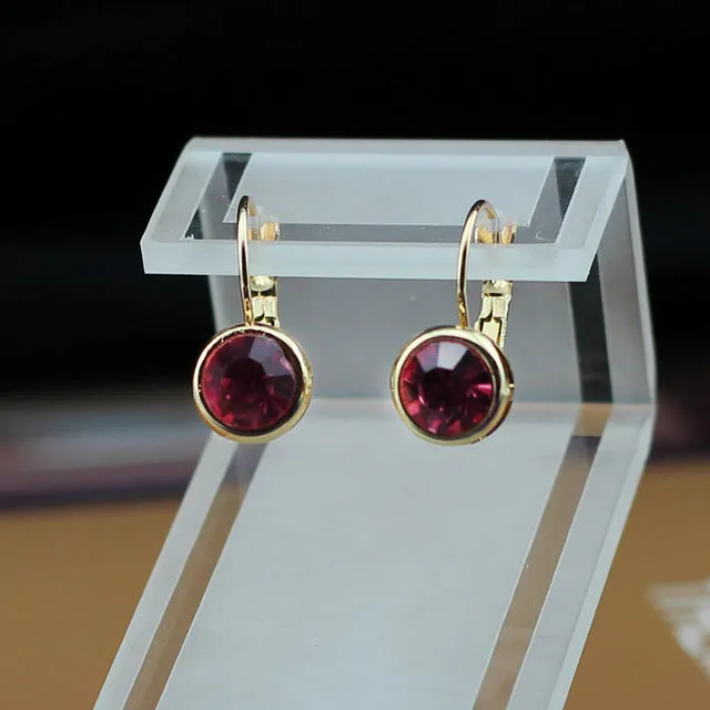 Miss Lady Gold color Crystal korean Fashion Jewelry Round Hypoallergenic drop Earrings for women MLY5126
