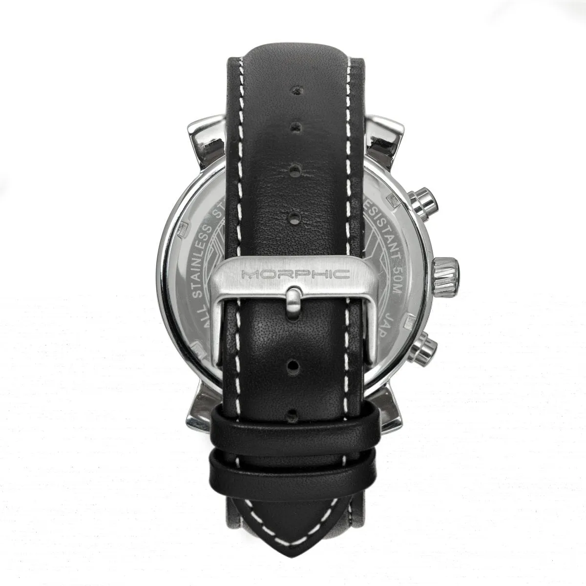 Morphic M89 Series Chronograph Leather-Band Watch w/Date