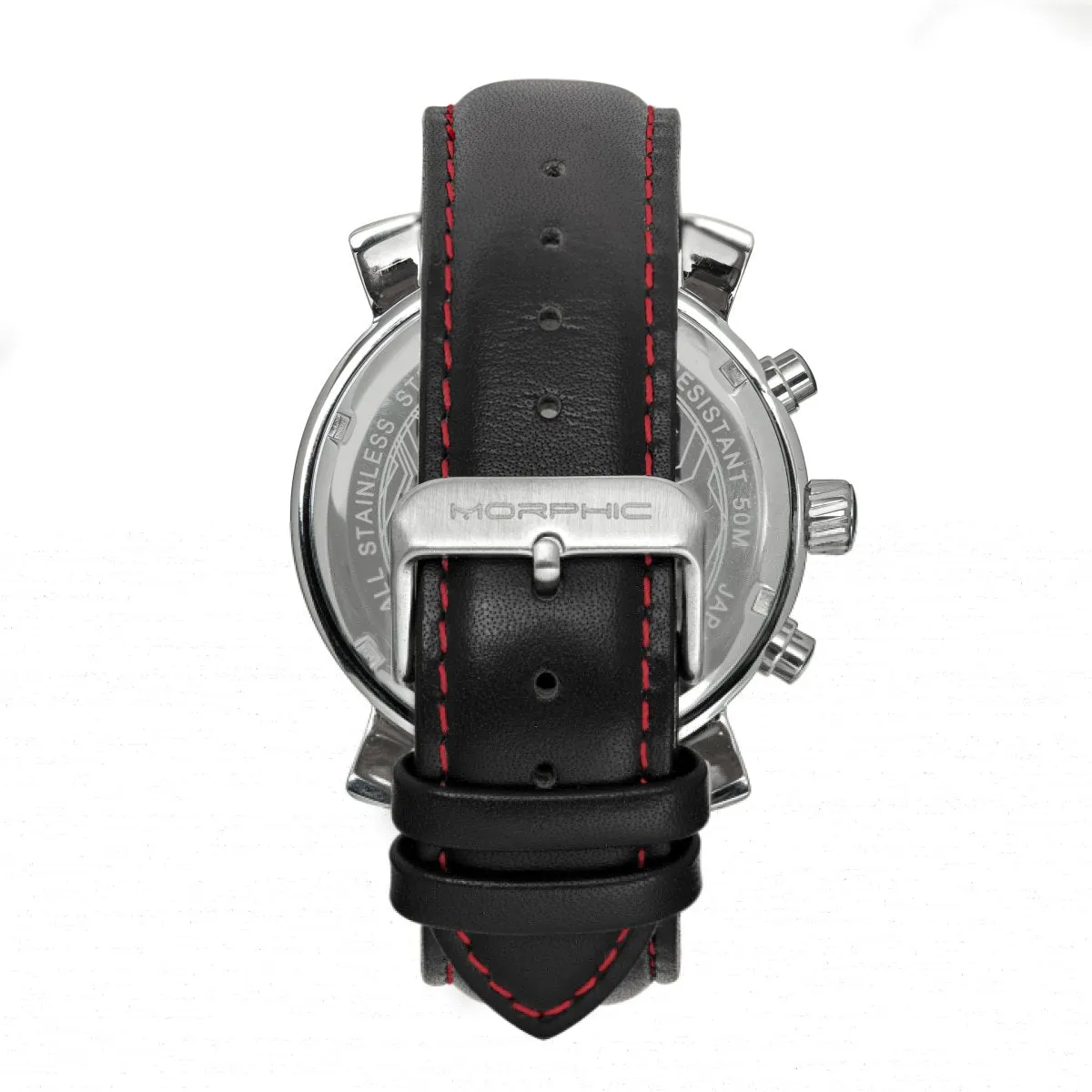 Morphic M89 Series Chronograph Leather-Band Watch w/Date