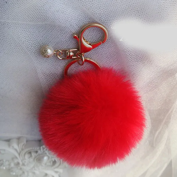 New Fashion Chaveiro Keychain Fur Pom Pom Key Chain Faux Rabbit Hair Bulb Bag Car Ornaments Fur Ball Pendant Best Gifts EH-408