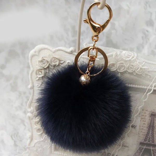 New Fashion Chaveiro Keychain Fur Pom Pom Key Chain Faux Rabbit Hair Bulb Bag Car Ornaments Fur Ball Pendant Best Gifts EH-408