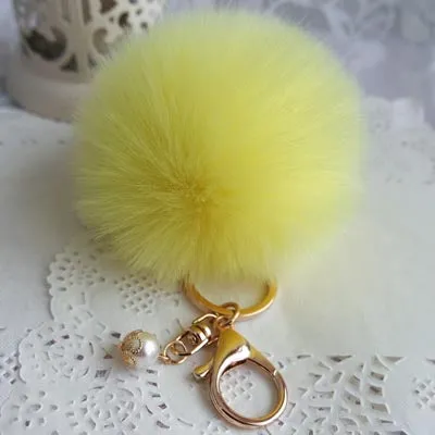 New Fashion Chaveiro Keychain Fur Pom Pom Key Chain Faux Rabbit Hair Bulb Bag Car Ornaments Fur Ball Pendant Best Gifts EH-408