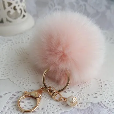 New Fashion Chaveiro Keychain Fur Pom Pom Key Chain Faux Rabbit Hair Bulb Bag Car Ornaments Fur Ball Pendant Best Gifts EH-408