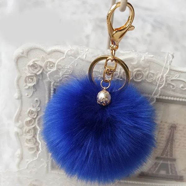 New Fashion Chaveiro Keychain Fur Pom Pom Key Chain Faux Rabbit Hair Bulb Bag Car Ornaments Fur Ball Pendant Best Gifts EH-408