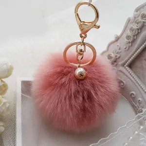 New Fashion Chaveiro Keychain Fur Pom Pom Key Chain Faux Rabbit Hair Bulb Bag Car Ornaments Fur Ball Pendant Best Gifts EH-408
