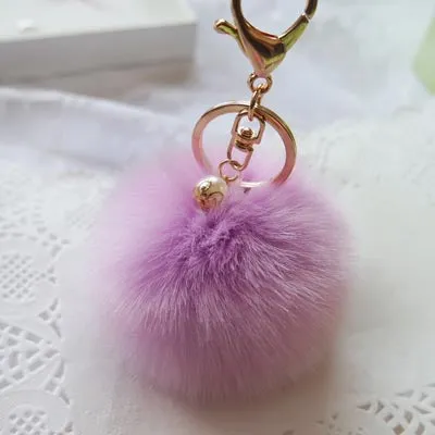 New Fashion Chaveiro Keychain Fur Pom Pom Key Chain Faux Rabbit Hair Bulb Bag Car Ornaments Fur Ball Pendant Best Gifts EH-408