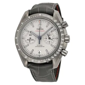 Omega Speedmaster Professional Grey Side of the Moon Chronograph Automatic Sandblasted Platinum Dial Grey Leather Men's Watch 311.93.44.51.99.001