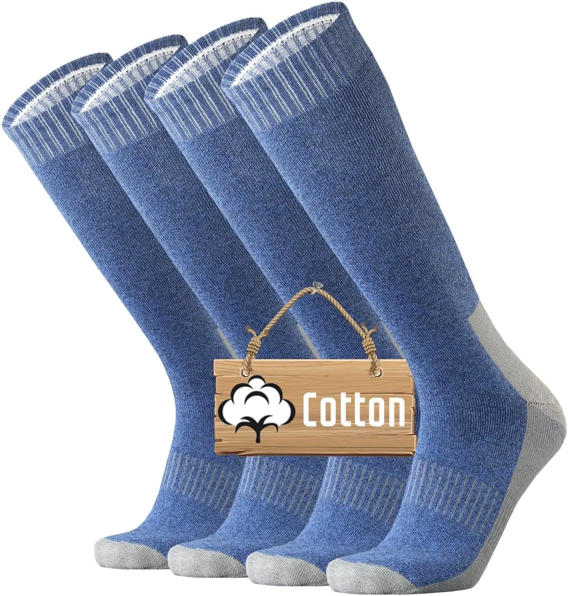 ONKE Knee High Socks Cushioned Moisture Wicking for Mens Over the Calf OTC Steel Toe Western Work Boot Thermal Hiking Hunting