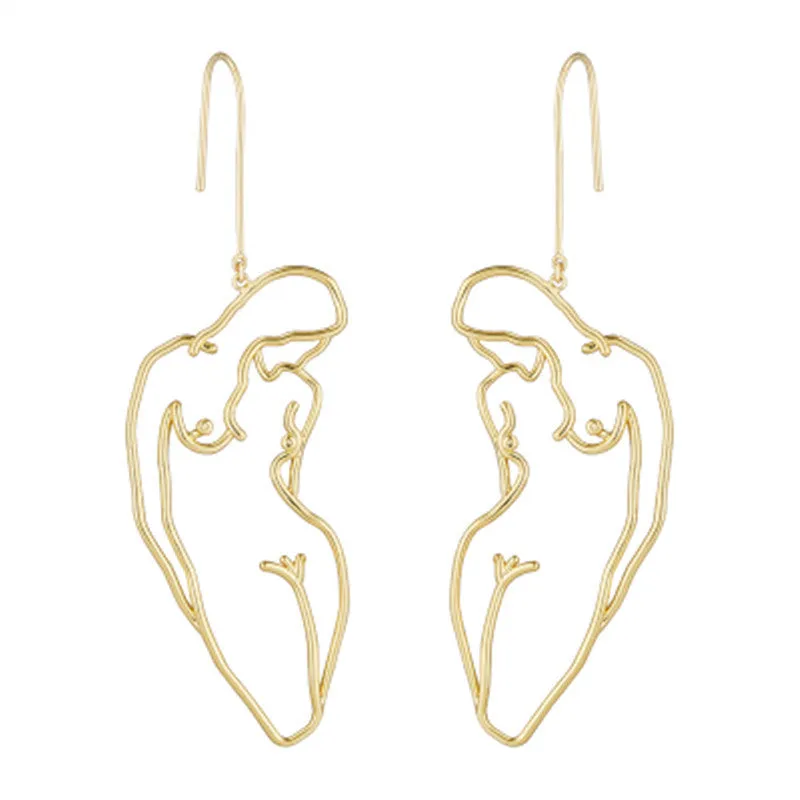 Original design sense classic human earrings female Korean simple wind personality net red ins long earrings