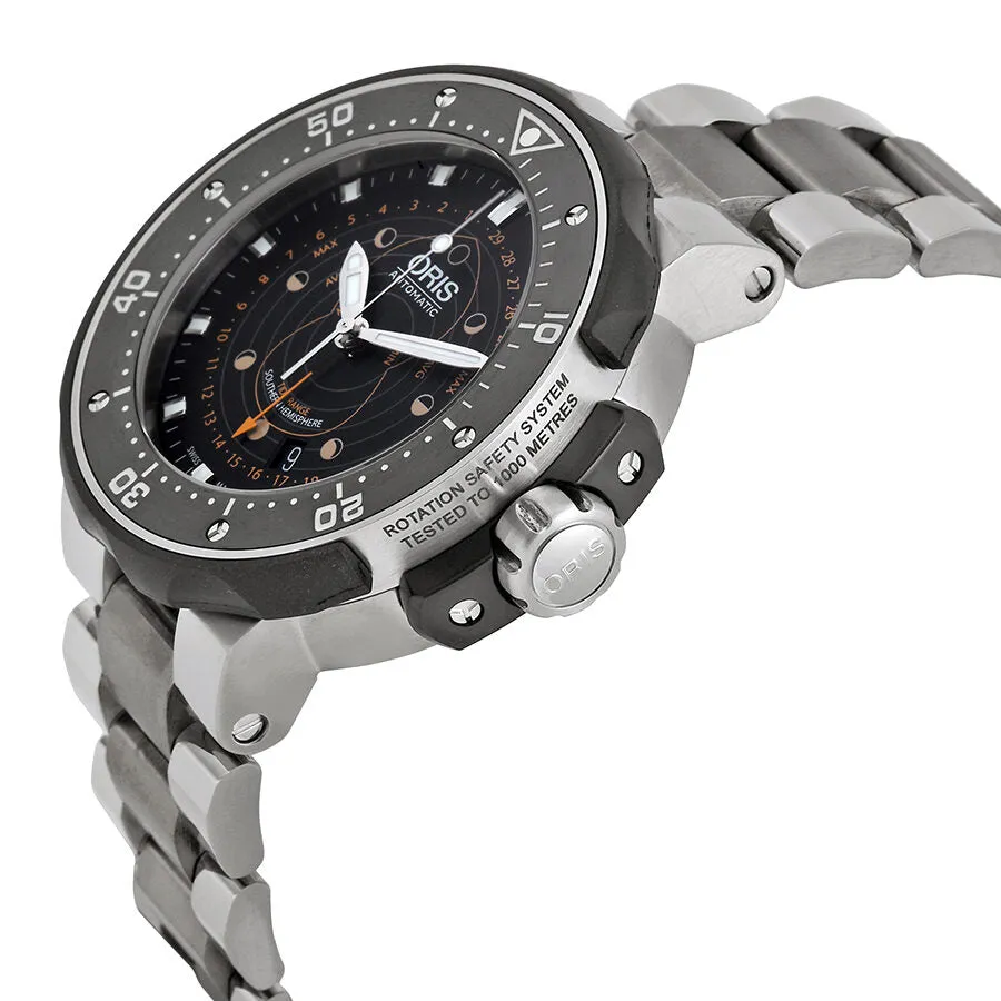 Oris ProDiver Pointer Moon Black Dial Titanium Men's Watch 01 761 7682 7134-Set
