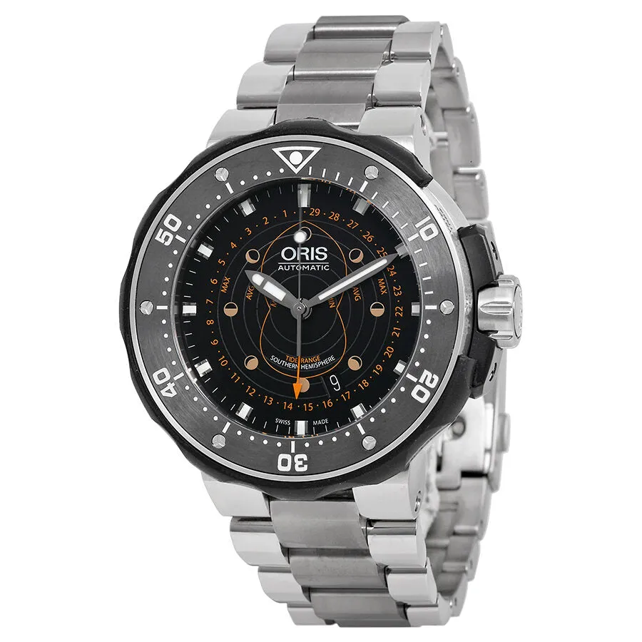 Oris ProDiver Pointer Moon Black Dial Titanium Men's Watch 01 761 7682 7134-Set