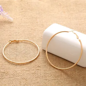 Personality Super Big Circles Hoop Earrings For Women Fashion Gold-color Jewelry Bijoux Trendy Statement Earrings 30-100mm Huge