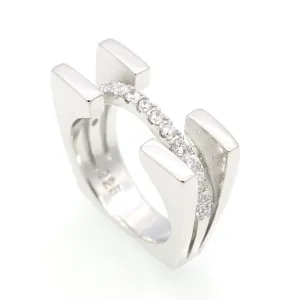 Platinum Filled 925 Sterling Silver RIng And Cubic Zirconia Ring Romantic Wedding Rings Jewelry