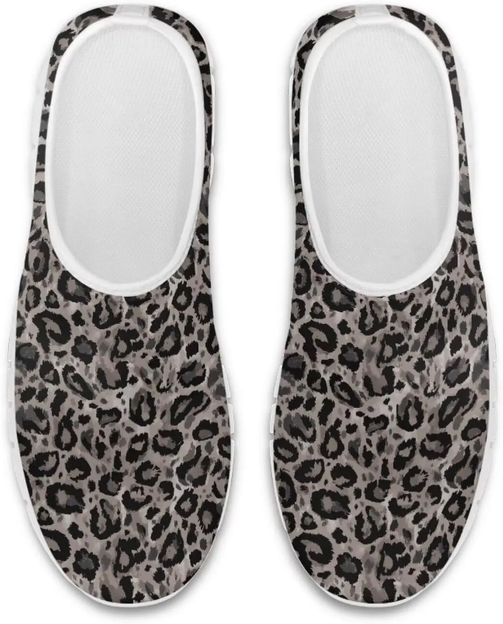 Pop Leopard Print Slip on Shoes Women Low Top Casual Mesh Shoes with Arch Support Insole Business Work Outdoor Sneaker