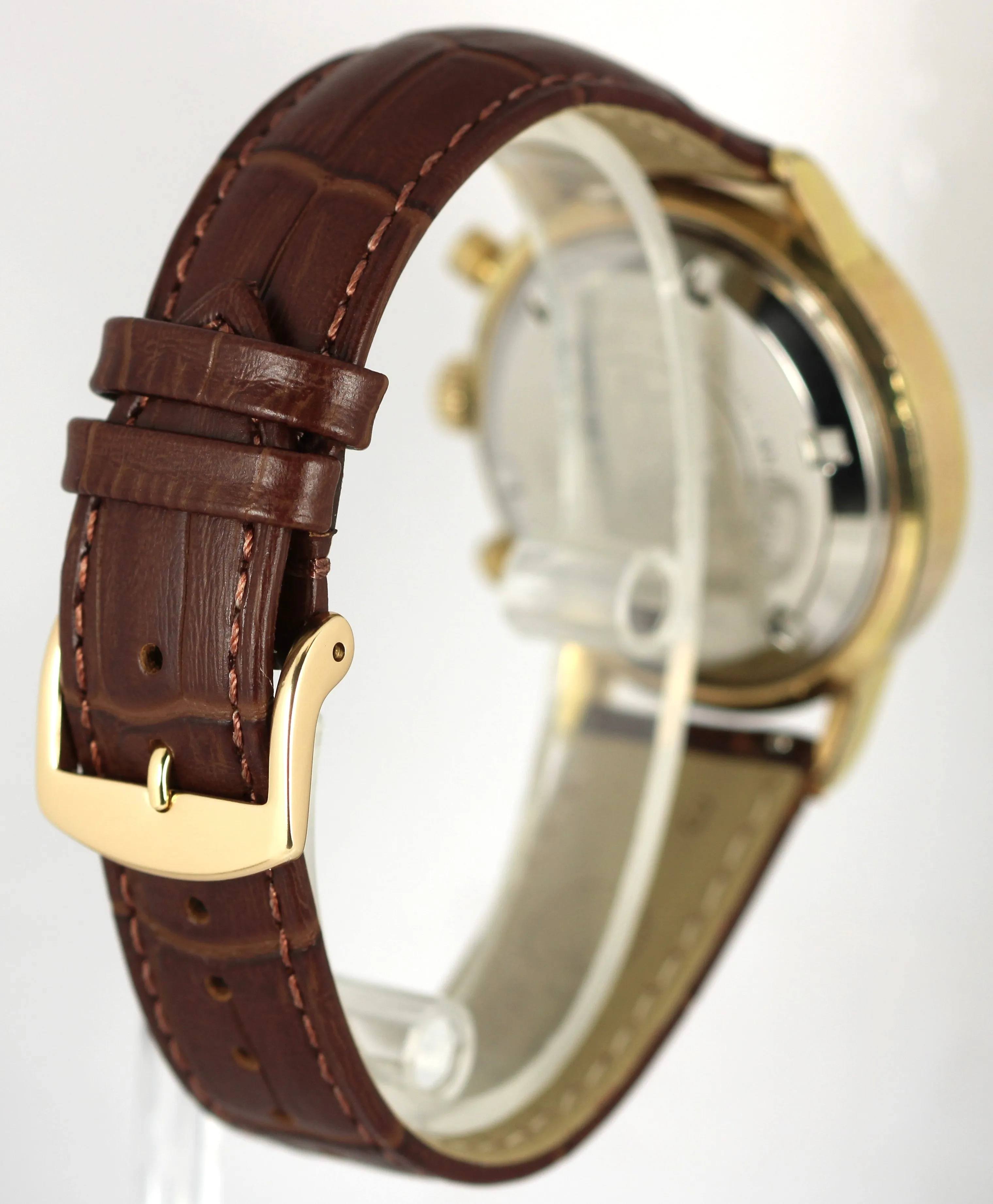 Rare Vintage WAKMANN BREITLING Signed Chronograph Incabloc Champagne 38mm Watch