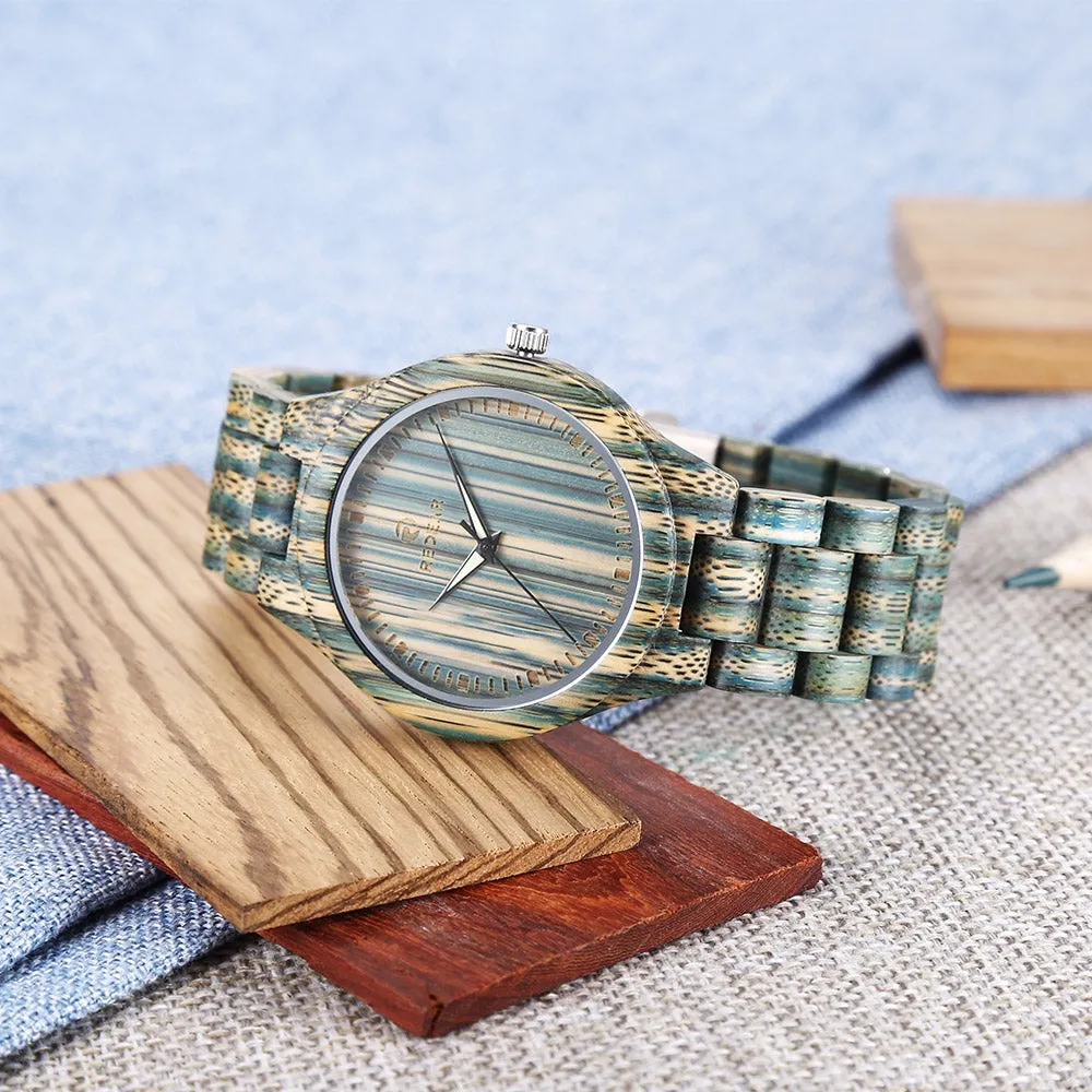 REDEAR SJ1448 Mens Wooden Watches Male Simple Quartz Wood Wrist Watch