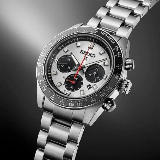 Seiko Prospex Speedtimer Solar Chronograph 41.4 mm Silver Dial Men's Watch (SSC911)