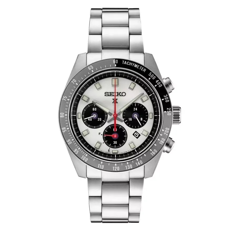 Seiko Prospex Speedtimer Solar Chronograph 41.4 mm Silver Dial Men's Watch (SSC911)