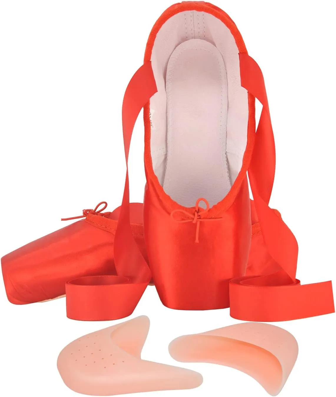 SHOLING Professional Women's Pointe Shoes for Girls with Toe Pads