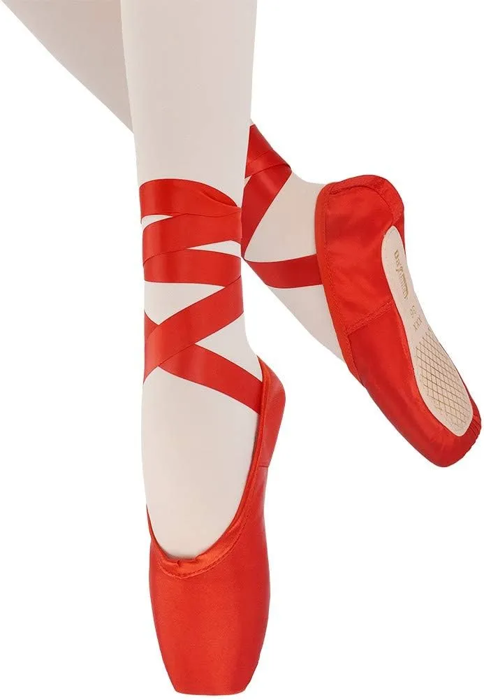 SHOLING Professional Women's Pointe Shoes for Girls with Toe Pads
