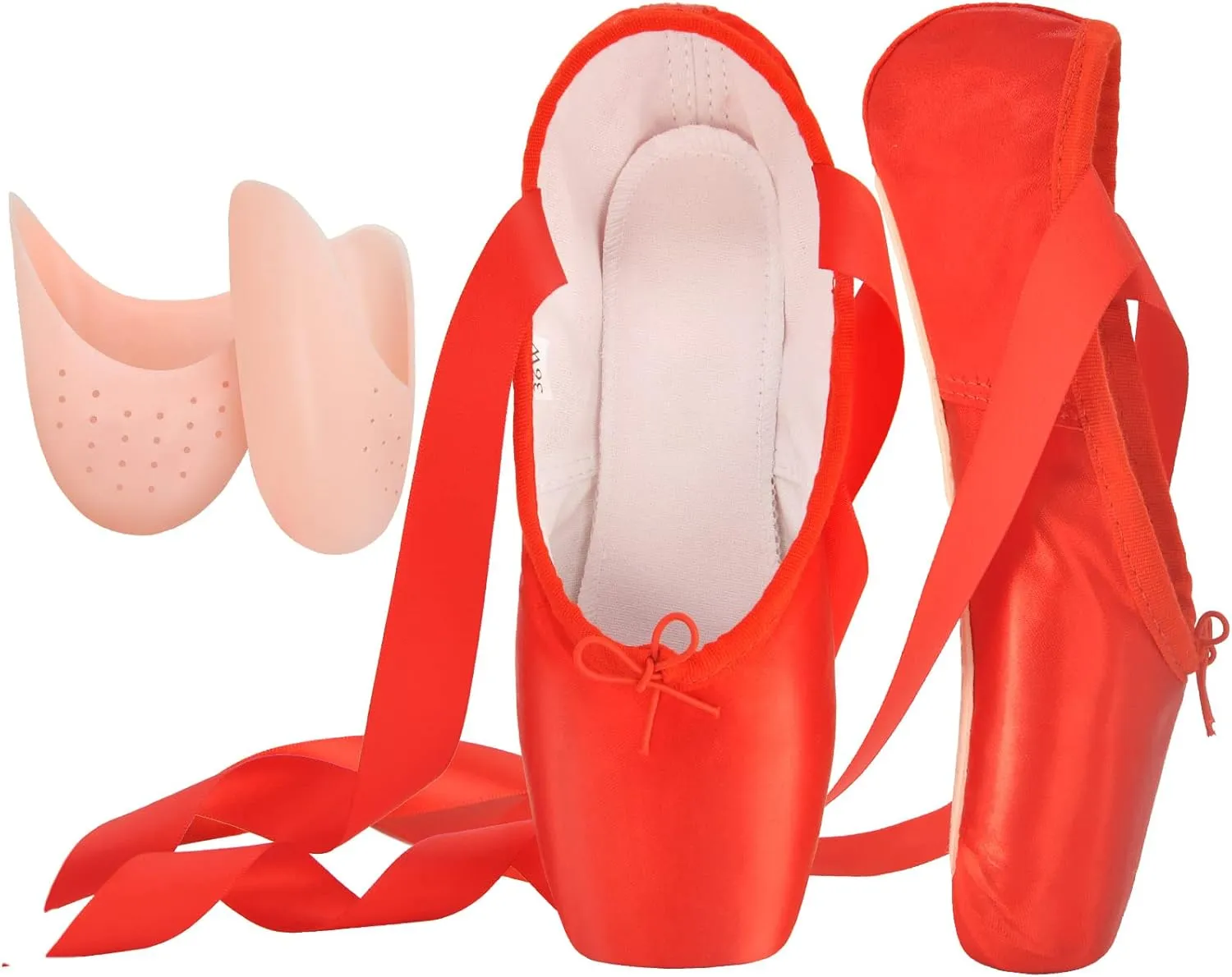 SHOLING Professional Women's Pointe Shoes for Girls with Toe Pads