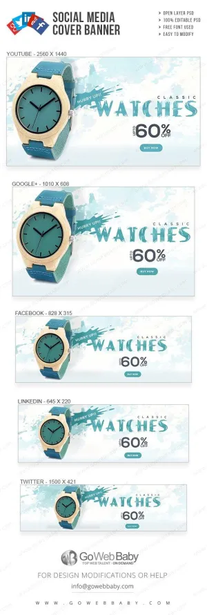 Social Media Cover Banner - Classic Men's Collection For Website Marketing
