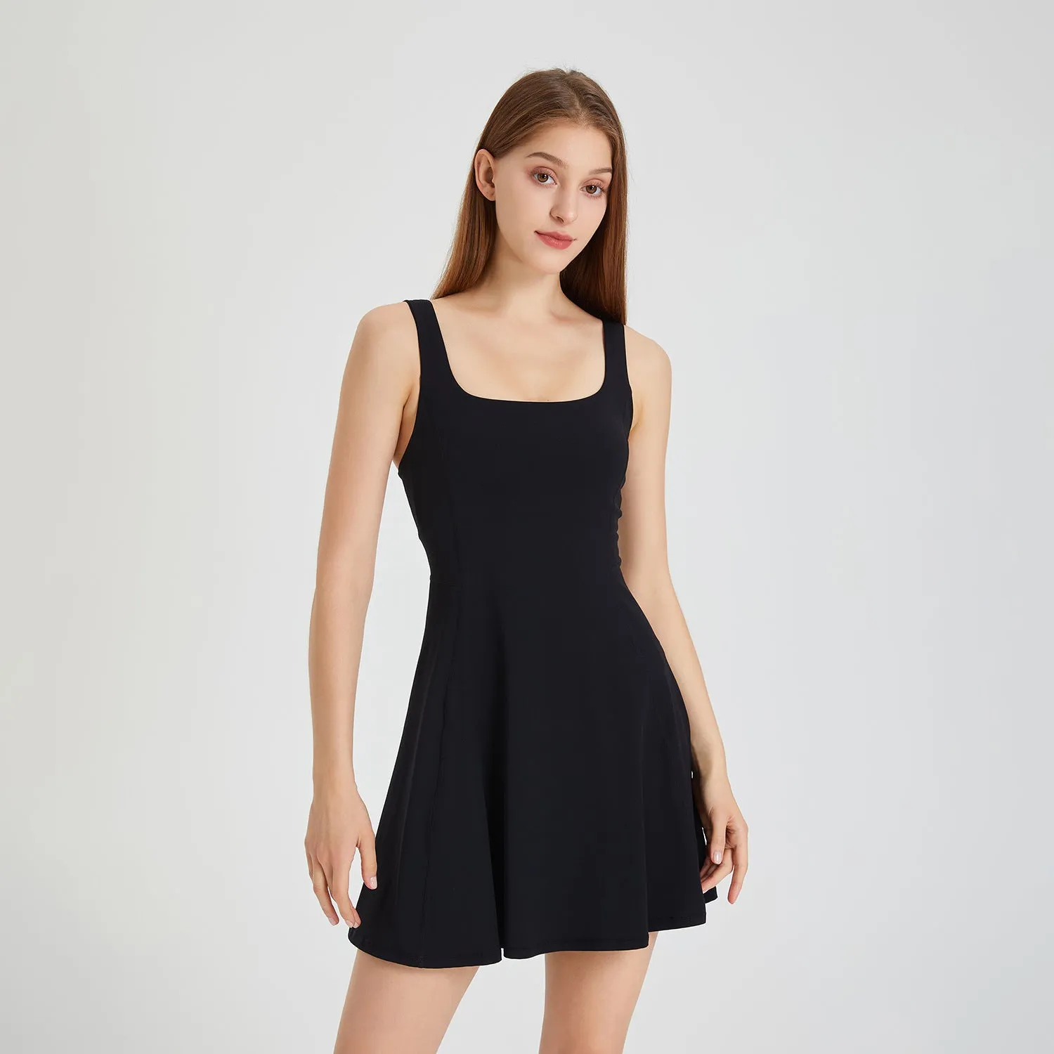 Sports dress with padded bra for support