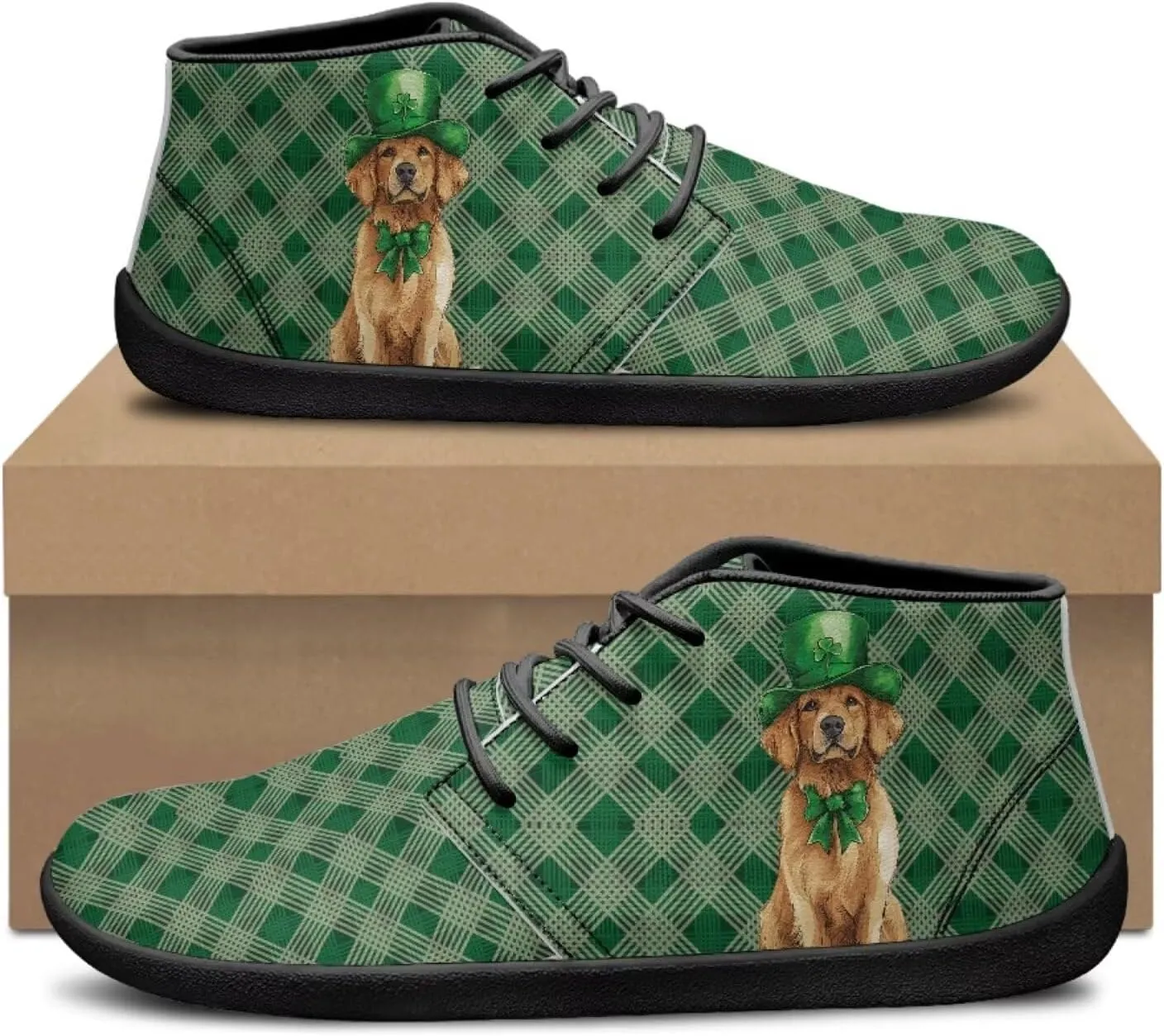 St. Patrick's Day Wide Toe Box Barefoot Shoes for Men Walking Sneaker Stylish Non Slip Zero Drop Sole Running Footwear