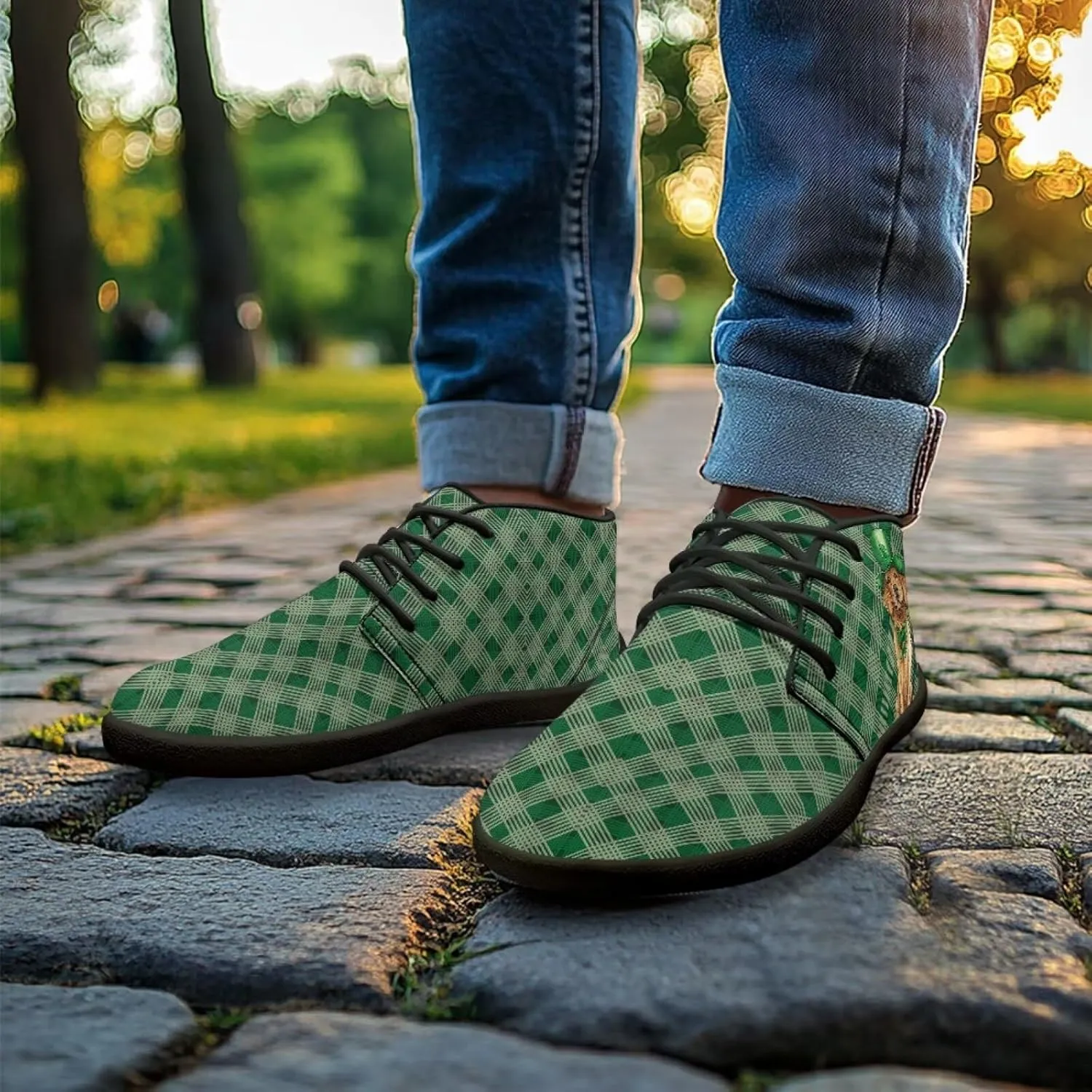 St. Patrick's Day Wide Toe Box Barefoot Shoes for Men Walking Sneaker Stylish Non Slip Zero Drop Sole Running Footwear