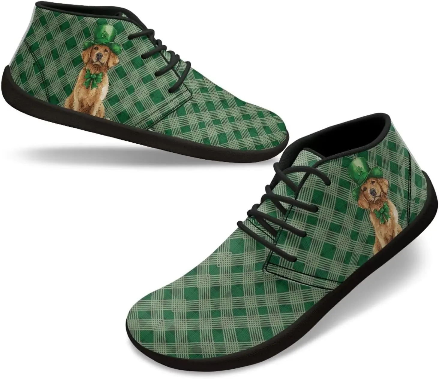 St. Patrick's Day Wide Toe Box Barefoot Shoes for Men Walking Sneaker Stylish Non Slip Zero Drop Sole Running Footwear