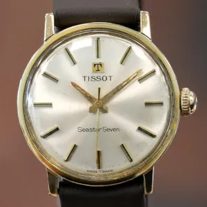 TISSOT Seastar Seven Dress Watch Waterproof Mechanical Vintage Wristwatch Round 32mm