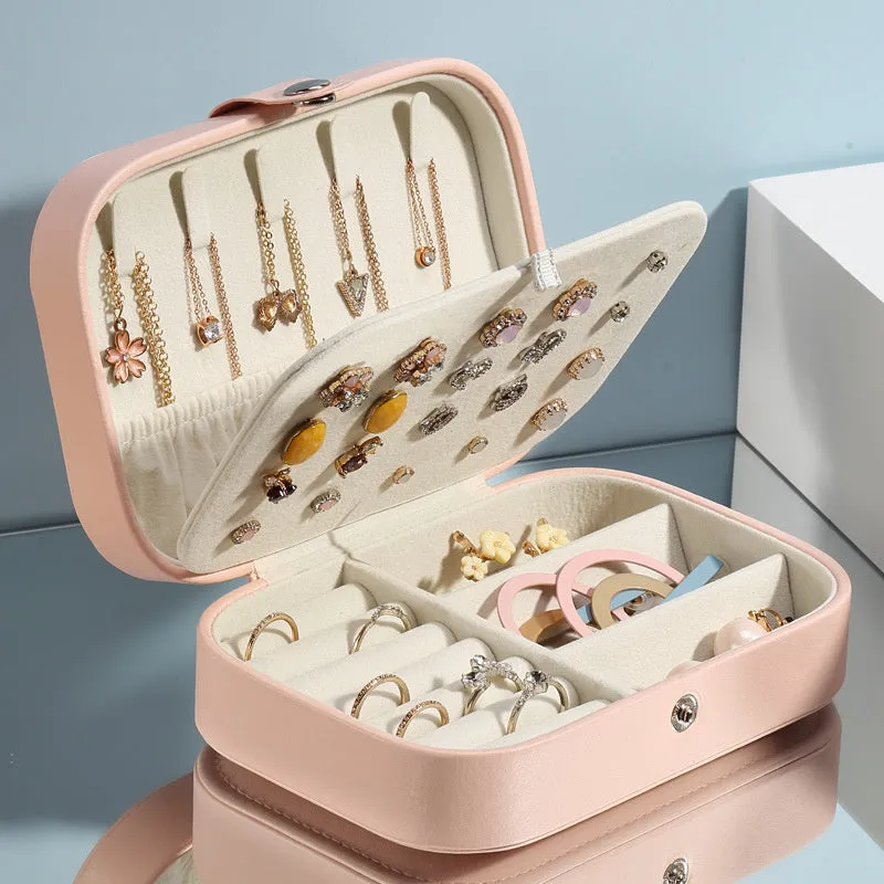 Travel Jewelry Necklaces Rings Studs Bracelets Earrings Box Organizer Storage Case