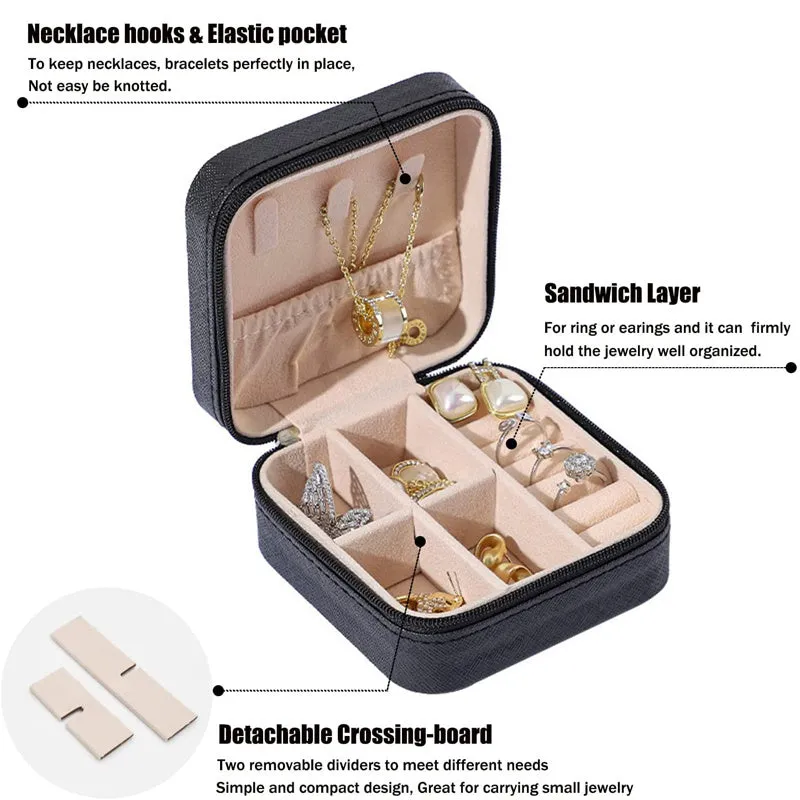 Travel Jewelry Necklaces Rings Studs Bracelets Earrings Box Organizer Storage Case