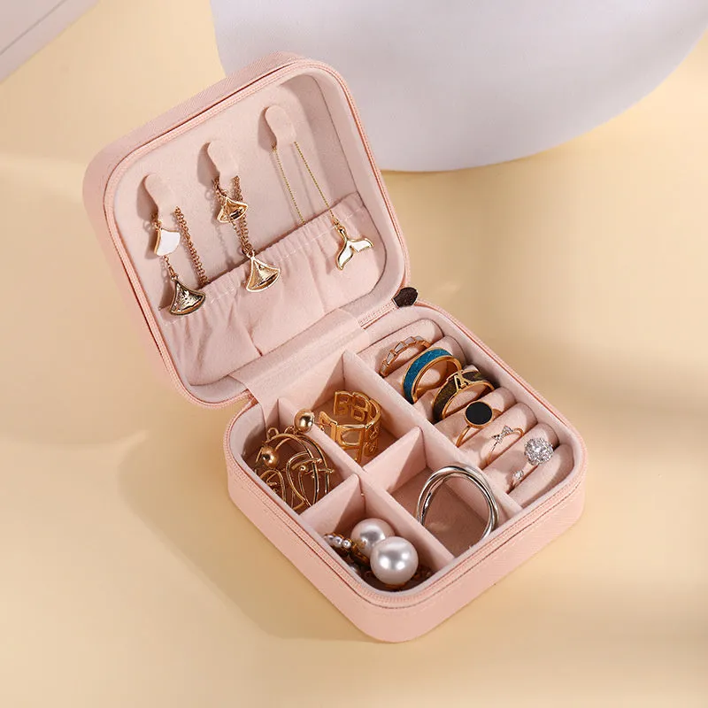 Travel Jewelry Necklaces Rings Studs Bracelets Earrings Box Organizer Storage Case