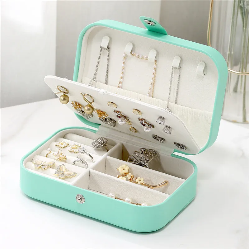 Travel Jewelry Necklaces Rings Studs Bracelets Earrings Box Organizer Storage Case