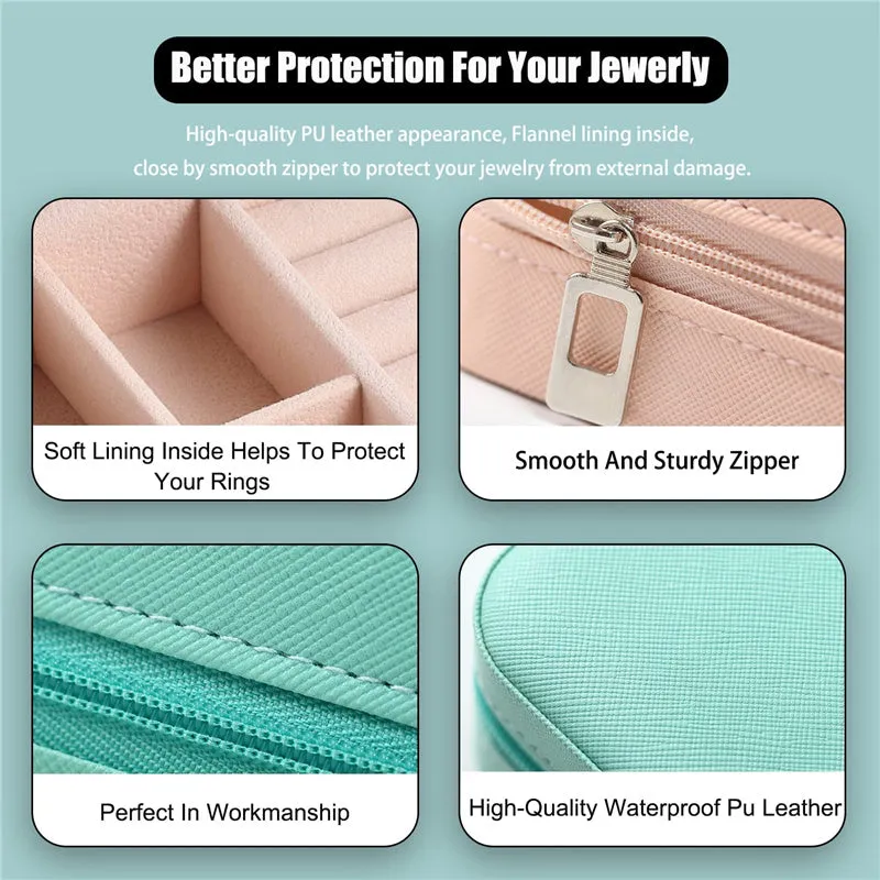 Travel Jewelry Necklaces Rings Studs Bracelets Earrings Box Organizer Storage Case
