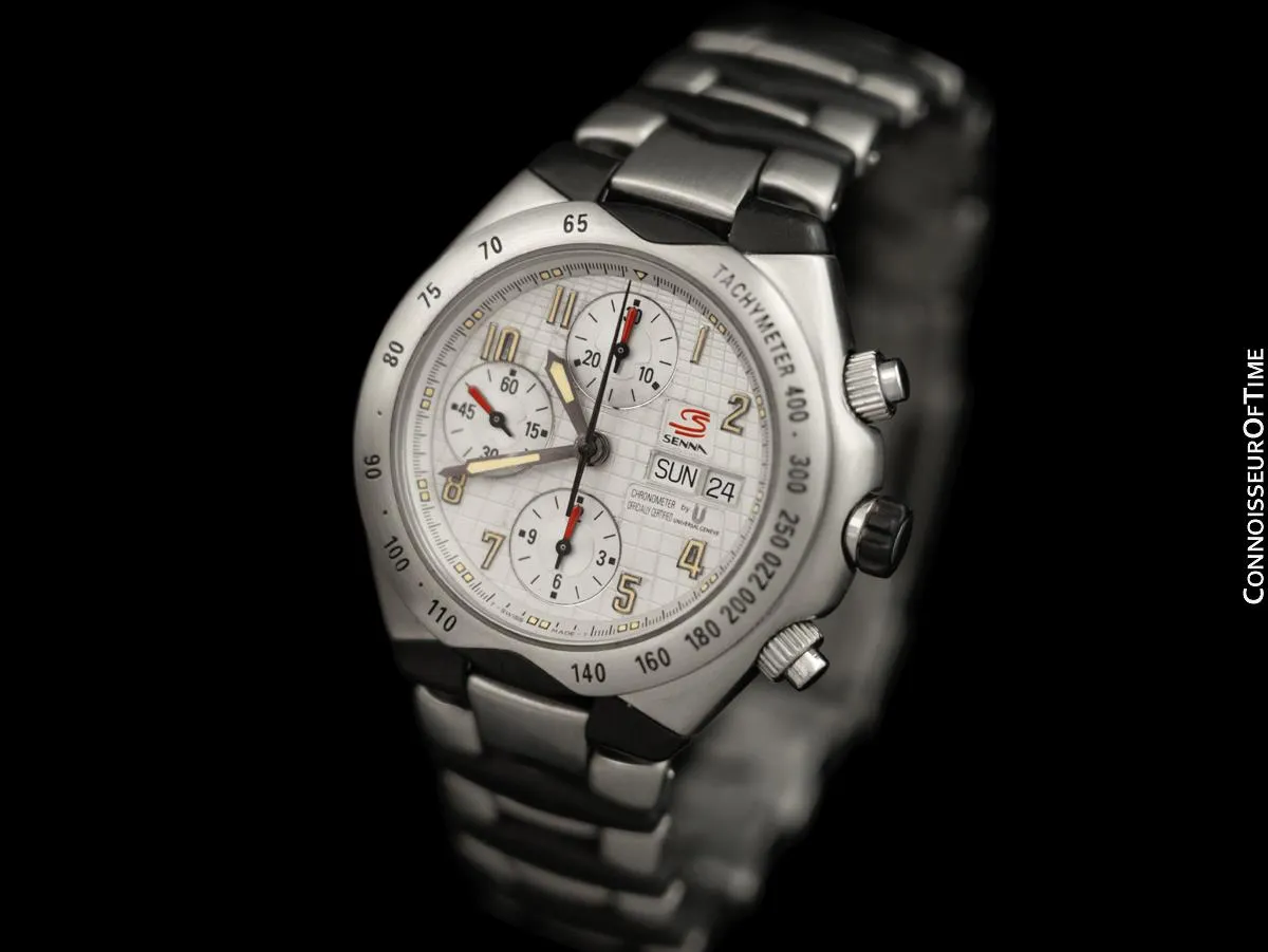 Universal Geneve Ayrton Senna "41" Racing Chronograph Mens Watch - Stainless Steel & Carbon