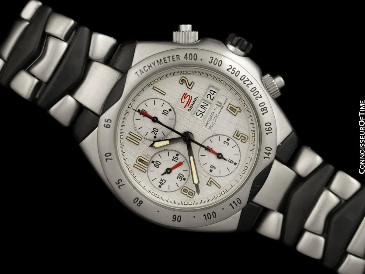 Universal Geneve Ayrton Senna "41" Racing Chronograph Mens Watch - Stainless Steel & Carbon