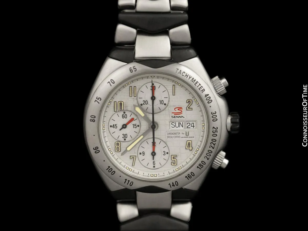 Universal Geneve Ayrton Senna "41" Racing Chronograph Mens Watch - Stainless Steel & Carbon